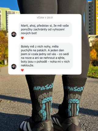Když ponožky dokážou zachránit i nové boty 🧦✨ Díky za krásnou zpětnou vazbu!❤️🫂 @monishta #apasox #apasoxnacestach